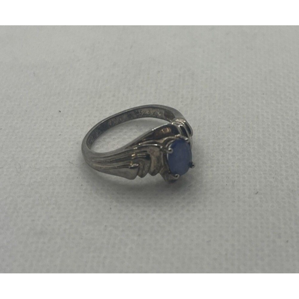 Vibrant Blue Sapphire 925 Sterling Silver Ring 16mm Size 5.5